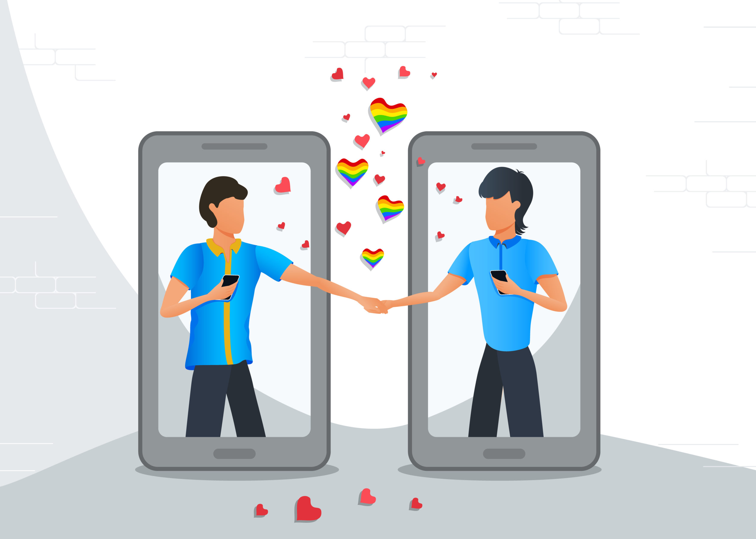 online gay dating apps illustration