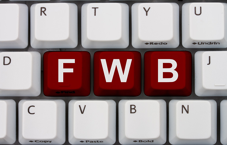 Computer keyboard keys with word fwb, Internet Dating Slang