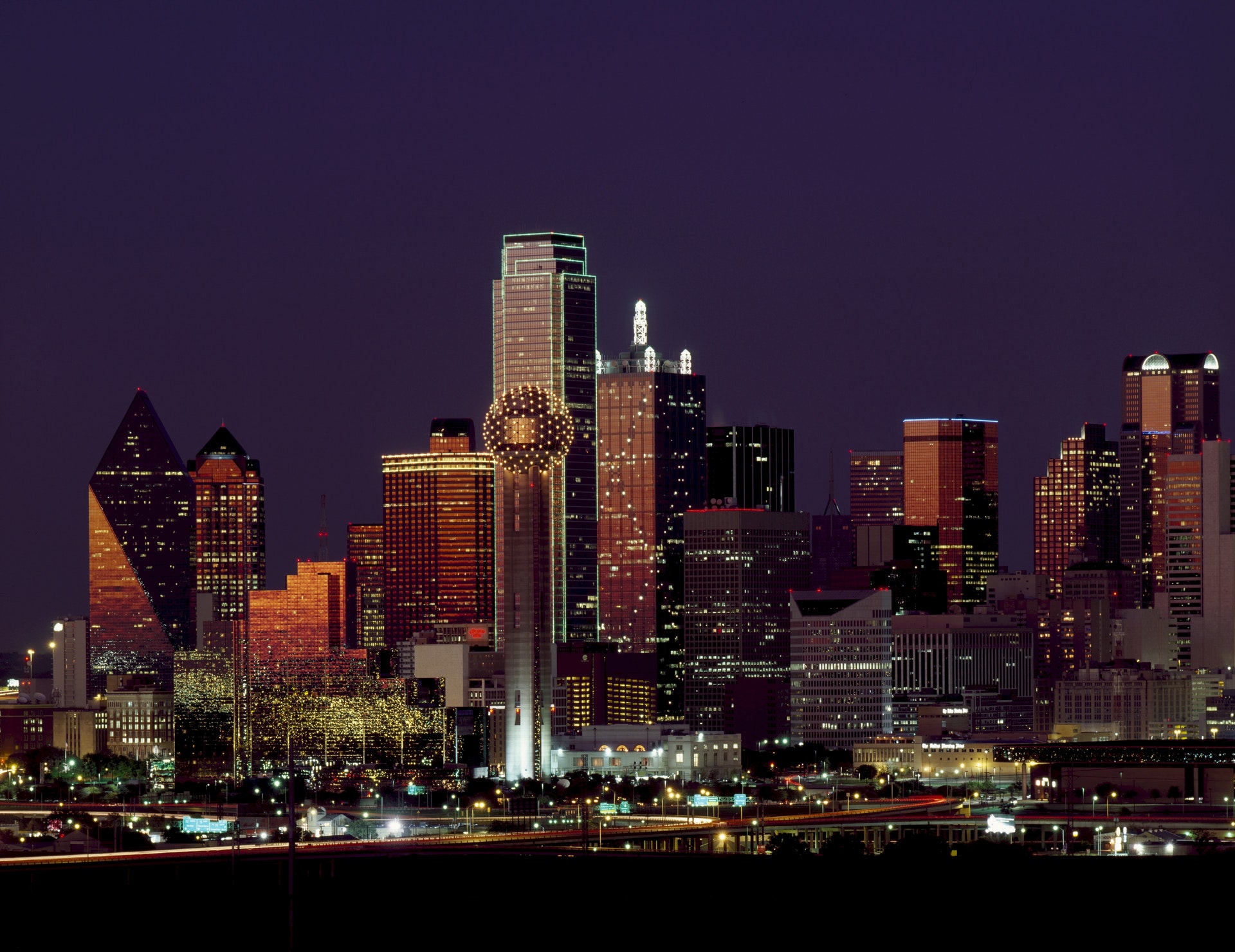 buildings with light Dallas city during night time